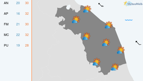 Previsioni Meteo Lunedì 15 Giugno