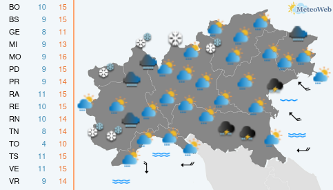 Previsioni  Meteo Domenica 15 Marzo