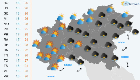 Previsioni Meteo Mercoledi 3 Giugno