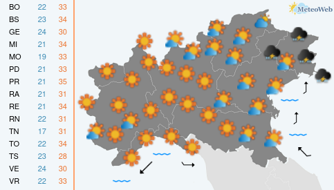 Domenica 5 Luglio Previsioni Meteo Domenica 5 Luglio