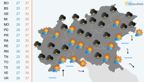 Martedi 11 Agosto Previsioni Meteo Martedi 11 Agosto