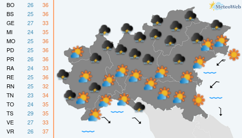 Mercoledi 12 Agosto Previsioni Meteo Mercoledi 12 Agosto
