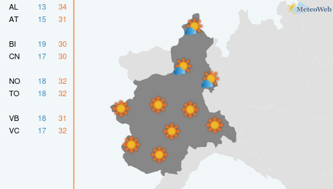 Previsioni Meteo Sabato 13 Giugno