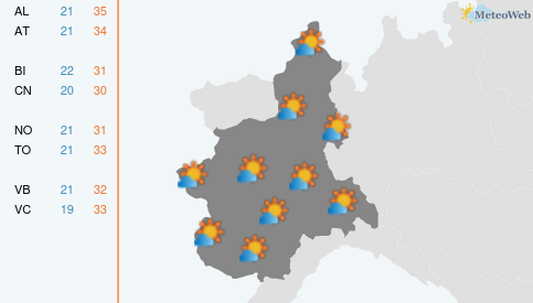 Previsioni Meteo Martedì 18 Agosto