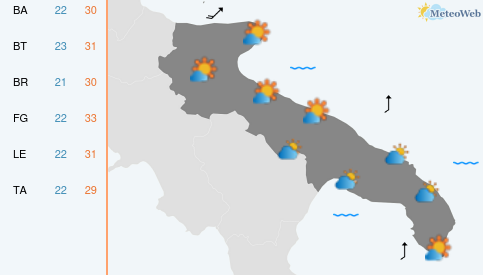 Previsioni Meteo Lunedì 15 Giugno