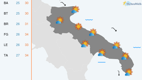 Previsioni Meteo Lunedì 24 Agosto