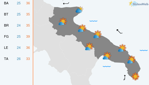 Previsioni Meteo Martedì 25 Agosto
