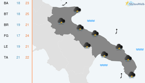 Previsioni Meteo Mercoledì 21 Ottobre