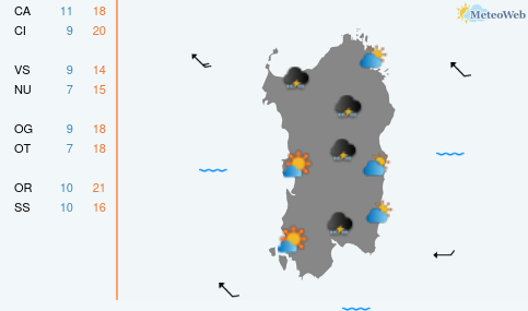 Previsioni Meteo Lunedì 9 Marzo