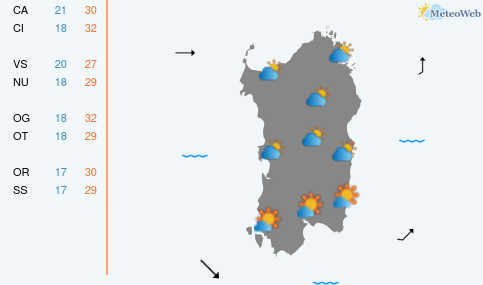 Previsioni Meteo Lunedì 15 Giugno