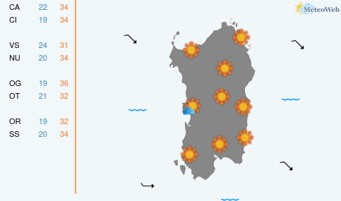 Previsioni Meteo Giovedì 9 Luglio