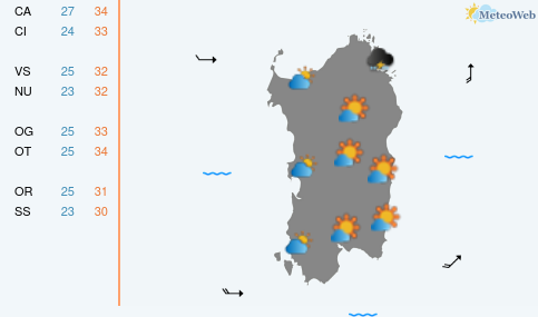 Previsioni Meteo Martedì 25 Agosto