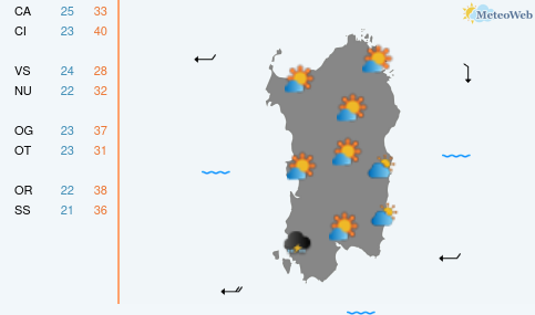 Previsioni Meteo Mercoledì 26 Agosto