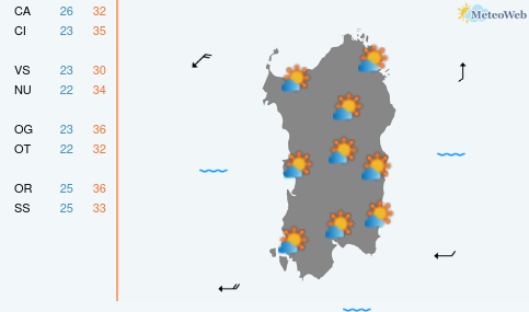 Previsioni Meteo Lunedì 24 Agosto
