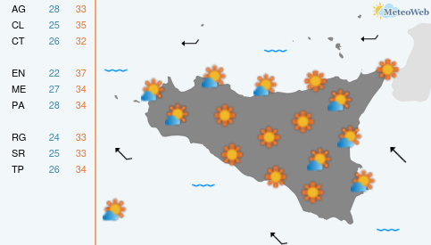 Previsioni Meteo Lunedì 24 Agosto