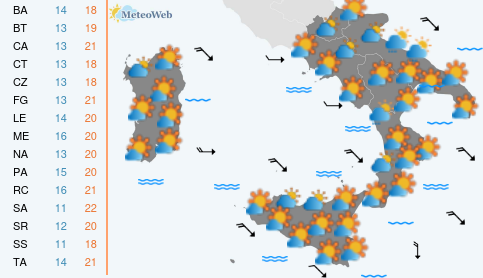 Previsioni  Meteo Domenica 17 Maggio