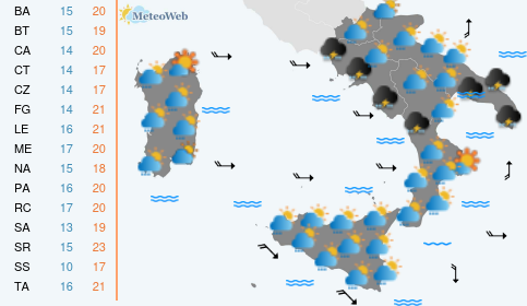 Previsioni Meteo Sabato 16 Maggio
