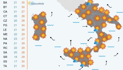 Previsioni  Meteo Domenica 14 Giugno