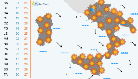 Previsioni Meteo Sabato 13 Giugno
