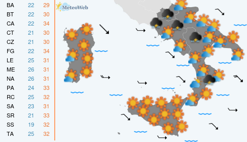 Previsioni Meteo Lunedi 6 Luglio