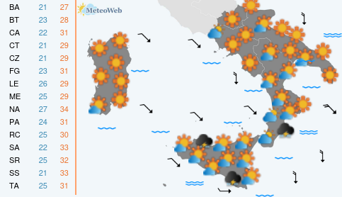 Previsioni Meteo Sabato 4 Luglio