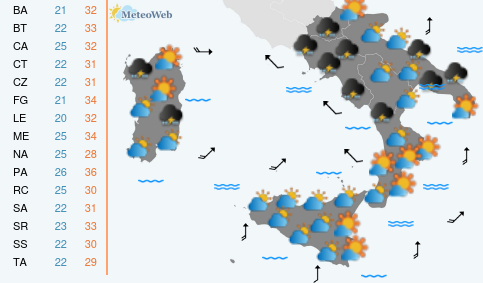 Previsioni Meteo Domenica 26 Luglio