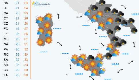 Previsioni Meteo Venerdi 24 Luglio