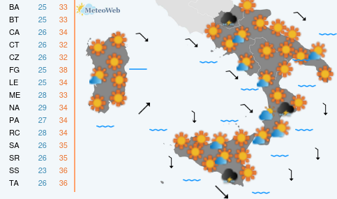Previsioni Meteo Martedi 11 Agosto