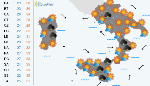 Previsioni Meteo Sabato 15 Agosto