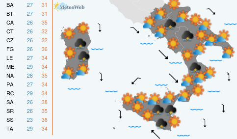 Previsioni Meteo Giovedi 13 Agosto