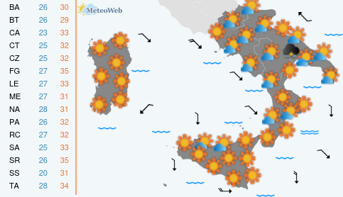 Previsioni Meteo Lunedi 31 Agosto
