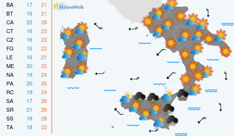 Previsioni  Meteo Mercoledi 23 Settembre