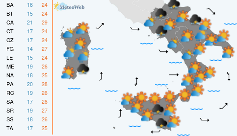 Previsioni Meteo Giovedi 24 Settembre