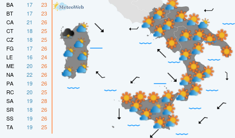 Previsioni  Meteo Venerdi 2 Ottobre