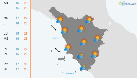 Previsioni Meteo Lunedì 15 Giugno