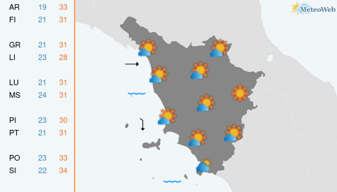 Previsioni Meteo Mercoledì 8 Luglio