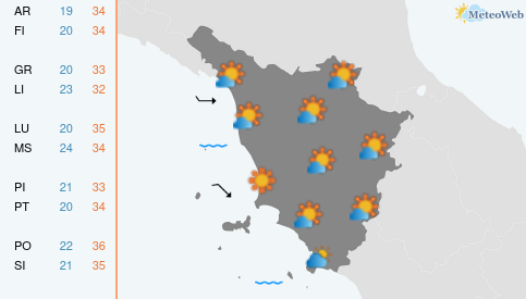 Previsioni Meteo Giovedì 9 Luglio
