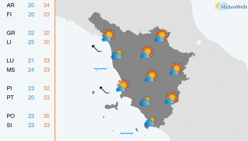 Previsioni Meteo Mercoledì 19 Agosto