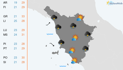 Previsioni Meteo Lunedì 17 Agosto