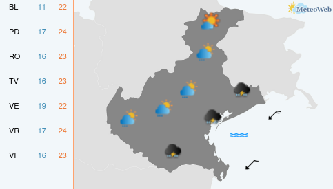 Previsioni Meteo Giovedì 11 Giugno