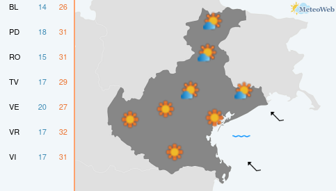 Previsioni Meteo Sabato 13 Giugno