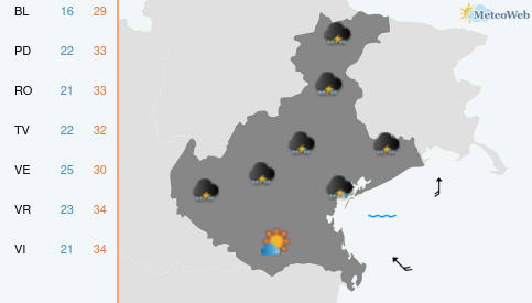 Previsioni Meteo Mercoledì 19 Agosto
