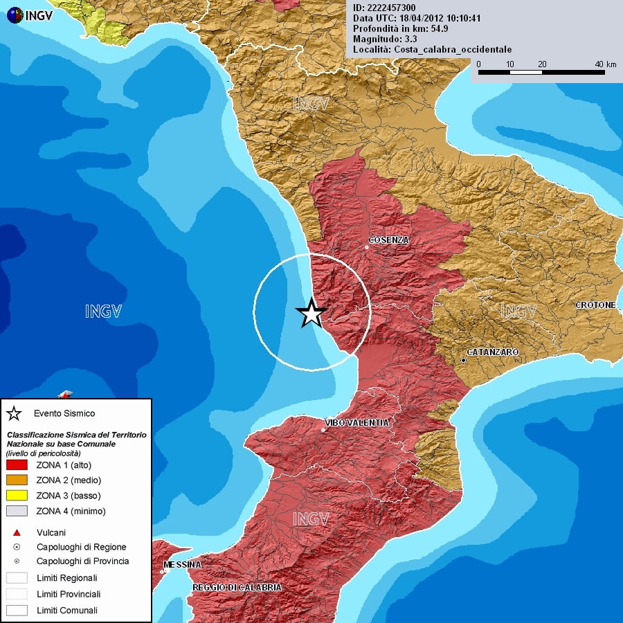 Scossa di terremoto nel cosentino tirrenico, epicentro ad Amantea