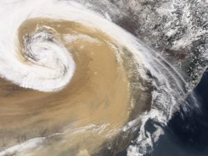 tempesta di sabbia sulla Cina