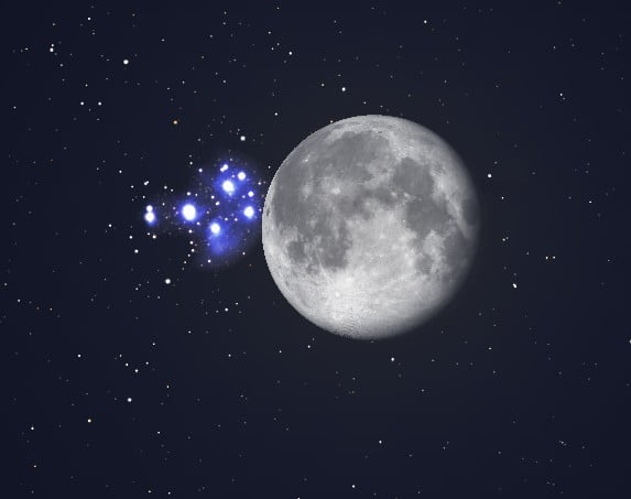 Luna e le Pleiadi