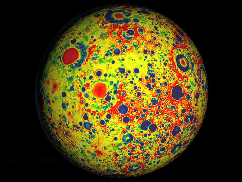 mappa di gravità lunare