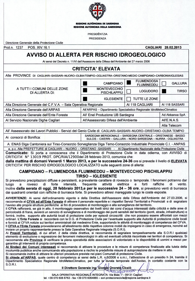 allerta rischio idrogeologico