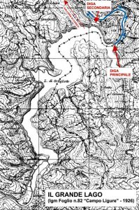 Il lago di Ortiglieto, generato dagli sbarramenti lungo il corso del fiume Orba: il disastro di Molare nasce in questi luoghi