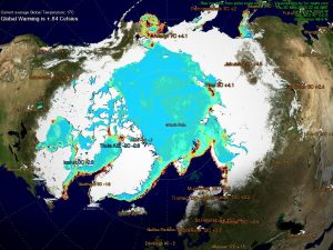 I ghiacci dell'Artico al momento della massima estensione raggiunta nell'ultima decade di Marzo