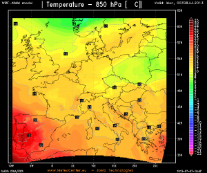 L'ondata di calore diretta verso il Portogallo e la Spagna